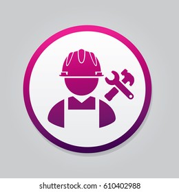 Engineer Icon. Flat Isolated Silhouette