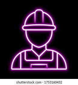 Engineer icon. Glowing sign logo vector