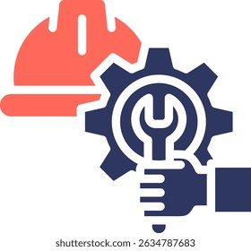 Engineer Icon Glyph Color Vector Illustration