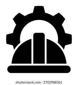 Ilustração de vetor de design de glifos de ícones do engenheiro