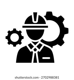 Ingeniero Icon Glyph Design Ilustración vectorial