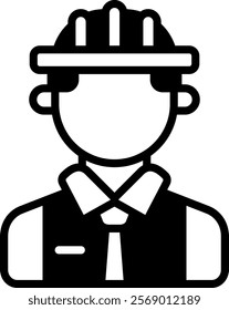 Engineer Icon Glyph Vector Illustration