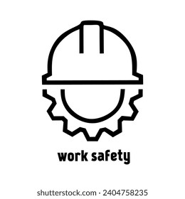 Engineer icon with hat helmet and gear vector illustration