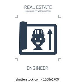 engineer icon. high quality filled engineer icon on white background. from real estate collection flat trendy vector engineer symbol. use for web and mobile