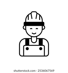 Engineer icon isolated on a white background. Vector illustration.