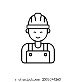 Ícone do engenheiro isolado em um fundo branco. Ilustração vetorial.