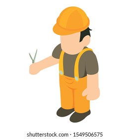 Engineer icon. Isometric illustration of engineer vector icon for web