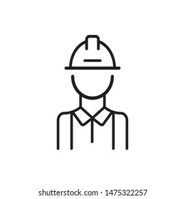 Engineer icon in line style. For your design, logo. Vector illustration. Editable Stroke