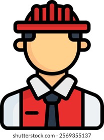 Engineer Icon Lineal Color Vector Illustration