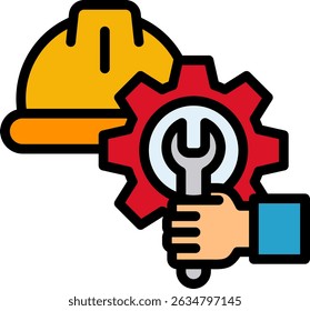 Engineer Icon Lineal Color Vector Illustration