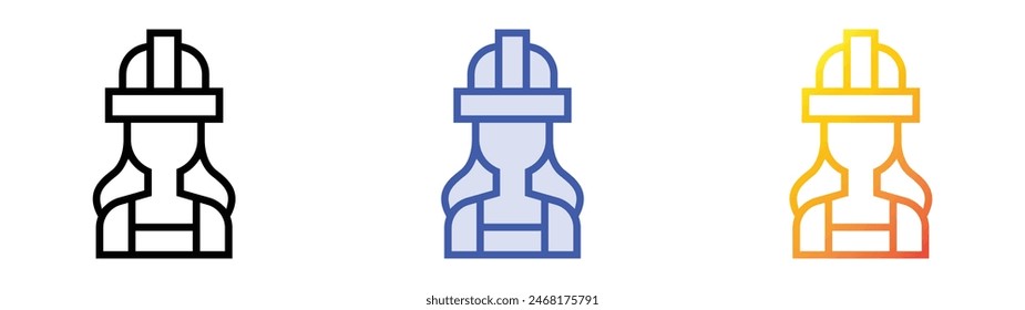 engineer icon. Linear, Blue Fill and Gradient Style Design Isolated On White Background
