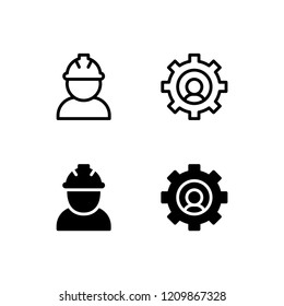 Engineer Icon Logo Vector Symbol. Builder Icon