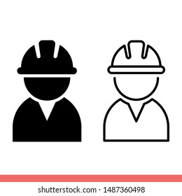 Engineer icon in modern flat design isolated on white background, job vector illustration for web site or mobile app