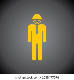 Engineer icon on black background.