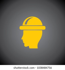 Engineer icon on black background.