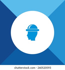 Engineer Icon on Blue Background. Eps-10.