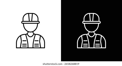 Esquema del icono del ingeniero. Vector editable EPS 10