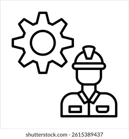 engineer icon in outline style vector illustration  