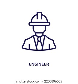 engineer icon from professions collection. Thin linear engineer, engineering, equipment outline icon isolated on white background. Line vector engineer sign, symbol for web and mobile