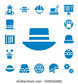 engineer icon set. 17 filled engineer icons.  Simple modern icons about  - Worker, Hat, Architecture, Helmet, Voltmeter, Project, Cogwheel