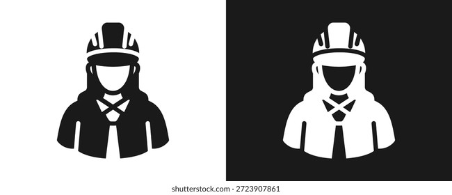 Ingeniero Icono Set Glifo En Fondo Blanco Y Negro