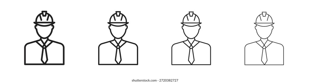 Conjunto de ícones do engenheiro, Ilustração, Preto