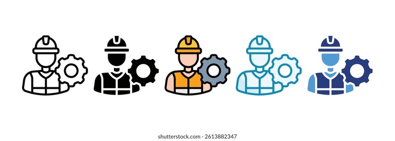 Engineer Icon Set Multiple Style Collection