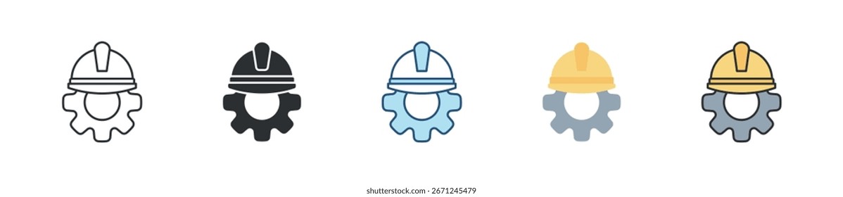 Ícone do engenheiro define coleção de vários estilos