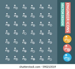 Engineer icon set,clean vector