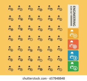 Engineer icon set,clean vector