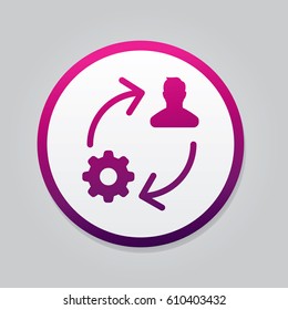 Engineer Icon. Setting Flat Isolated Silhouette Symbol Graphic Vector