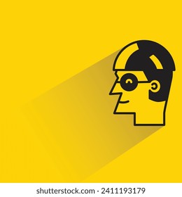 engineer icon with shadow on yellow background