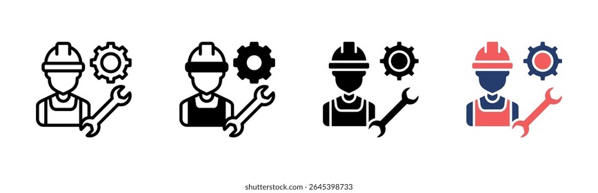 Engineer icon sheet multiple style collection