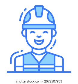 engineer icon, single avatar vector illustration