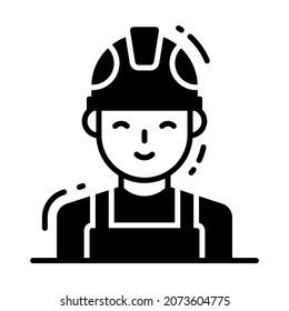 engineer icon, single avatar vector illustration