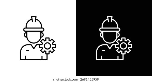 Engineer icon symbol, logo illustration. Vector graphics