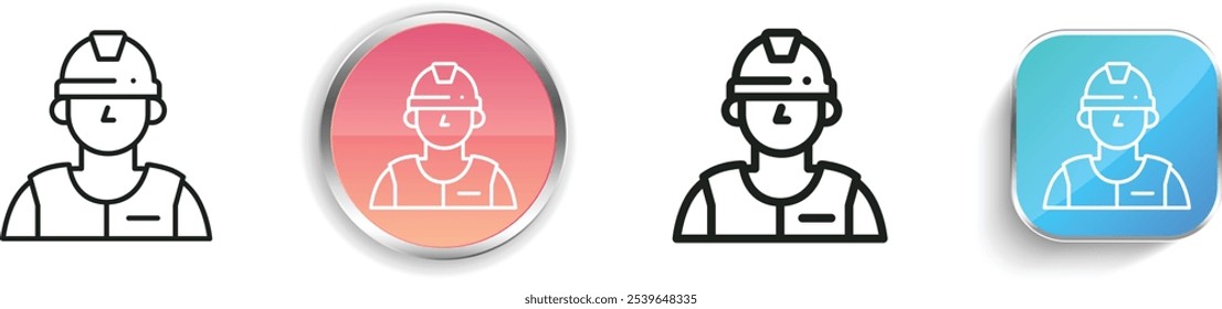 engineer icon. Thin Linear, Regular and Button Style Design Isolated On White Background