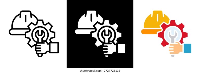 Ingeniero Icon triple Ilustración vectorial