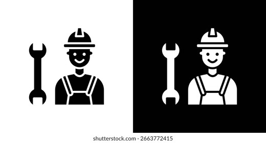 Ingeniero icono de Ilustración vectorial - Colección de iconos de vector de estilo negro de alta calidad
