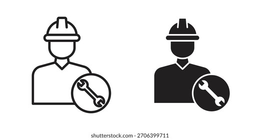 Vektorgrafik des Engineers. Flaches Design. Grafikdesign, Vektorsymbole.