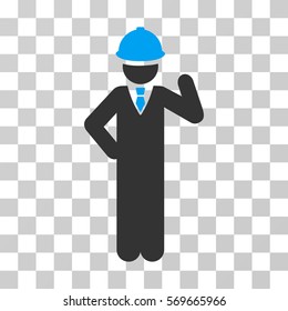 Engineer icon. Vector illustration style is flat iconic bicolor symbol, blue and gray colors, transparent background. Designed for web and software interfaces.
