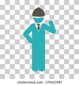 Engineer icon. Vector illustration style is flat iconic bicolor symbol, grey and cyan colors, transparent background. Designed for web and software interfaces.