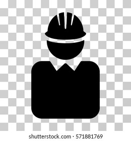 Engineer icon. Vector illustration style is flat iconic symbol, black color, transparent background. Designed for web and software interfaces.