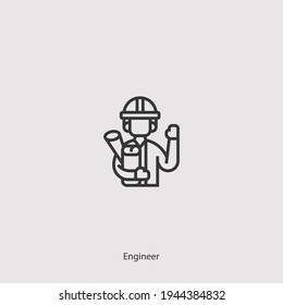 engineer  icon vector isolated on white background