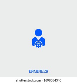 engineer icon. engineer vector on gray background