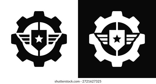 Icono de ingeniero blanco y negro estilo de fondo