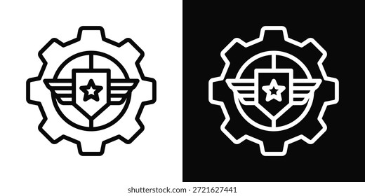 Icono de ingeniero blanco y negro estilo de fondo