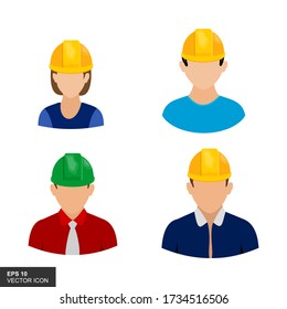 Engineer  icons. Construction worker icon vector.