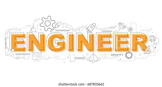 Engineer icons for education illustration graphic design.vector