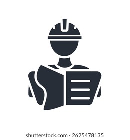 engineer icons isolated on White Background. Flat style design